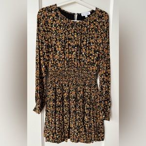 Lost + Wander flowery long sleeves mini dress